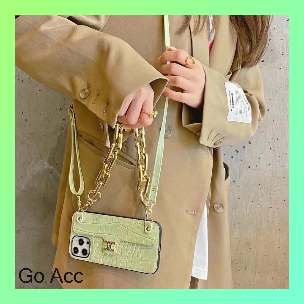 BARU Case warna warni makaron rantai Iphone 7 8 7+ 8+ X Xr Xs Max 11 12 13 Pro Max X Xs pendek charm tali panjang pinggang bahu FH35