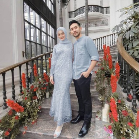 Baju Couple Kebaya Brokat Hitam Baju Kondangan Baju Tunangan Sarimbit Baju Kapel Shopee Indonesia