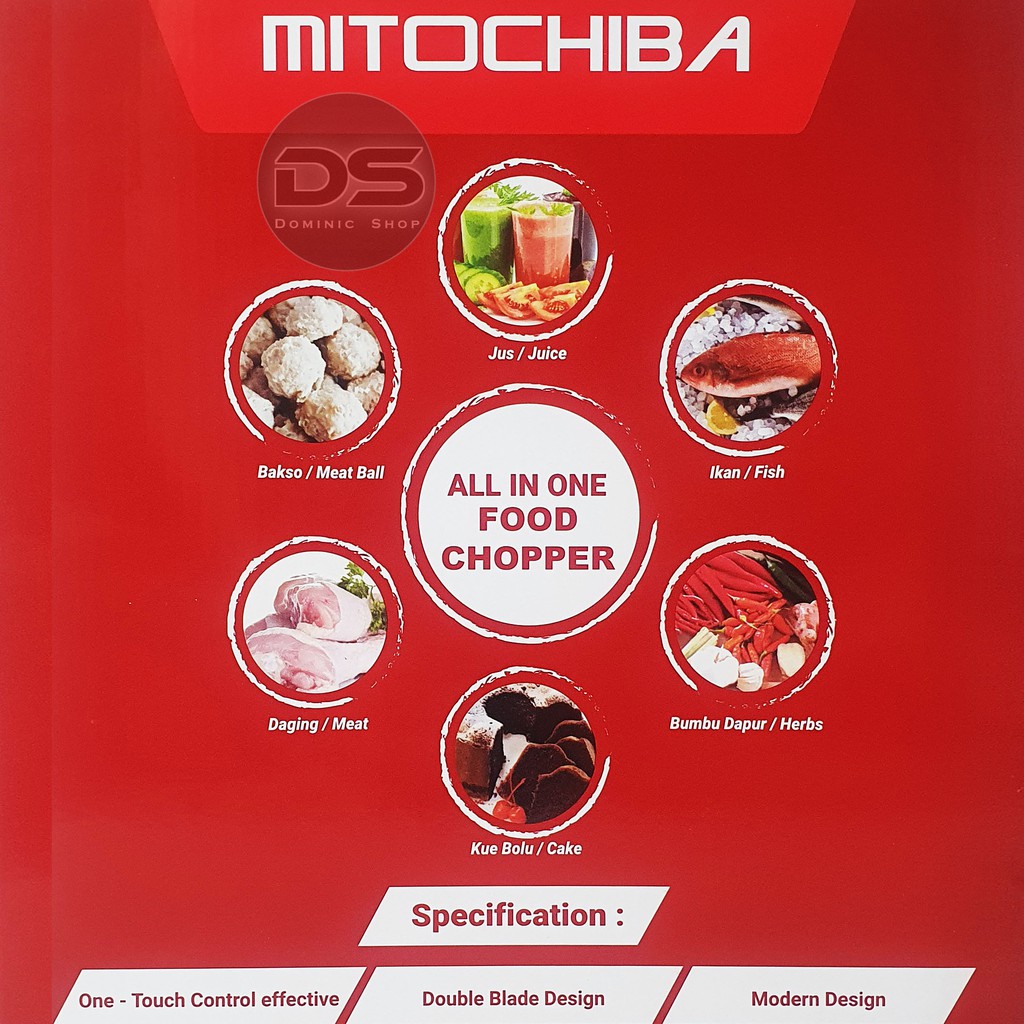 [BEST SELLER] Food Chopper Mitochiba CH-100 / Penggiling Makanan / Food Processor