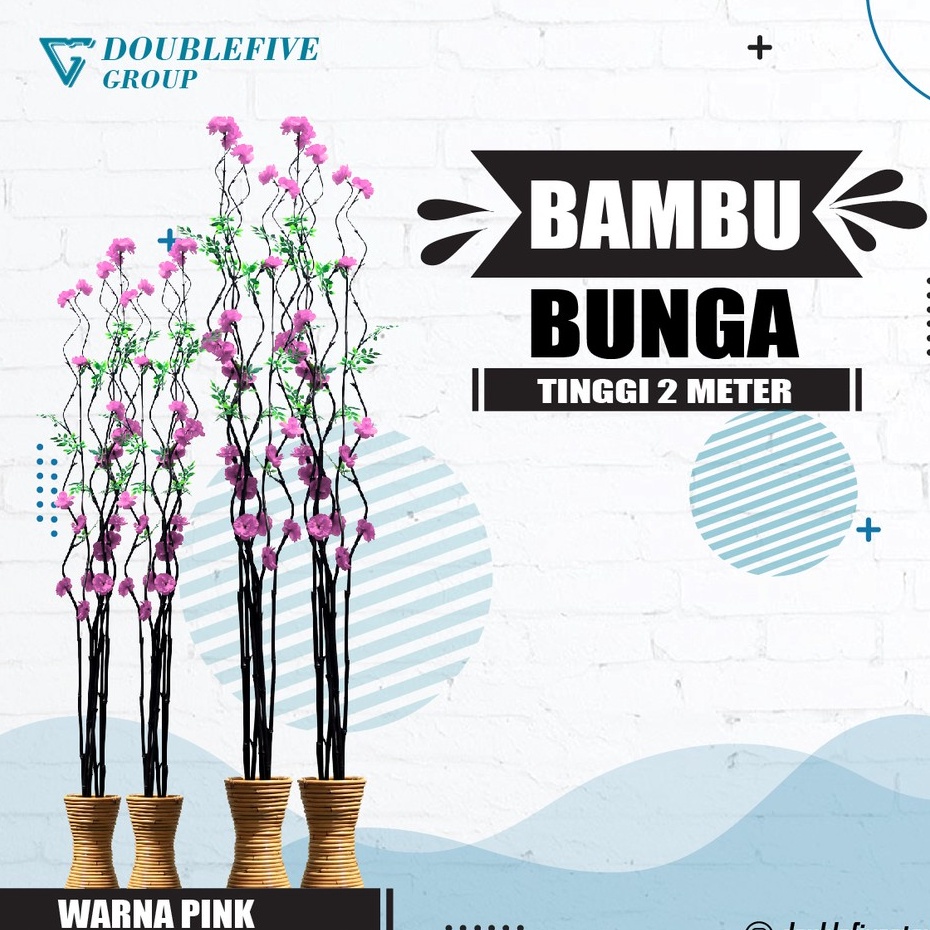 Satu Batang Bambu ulir anyelir bambu inul bunga pink