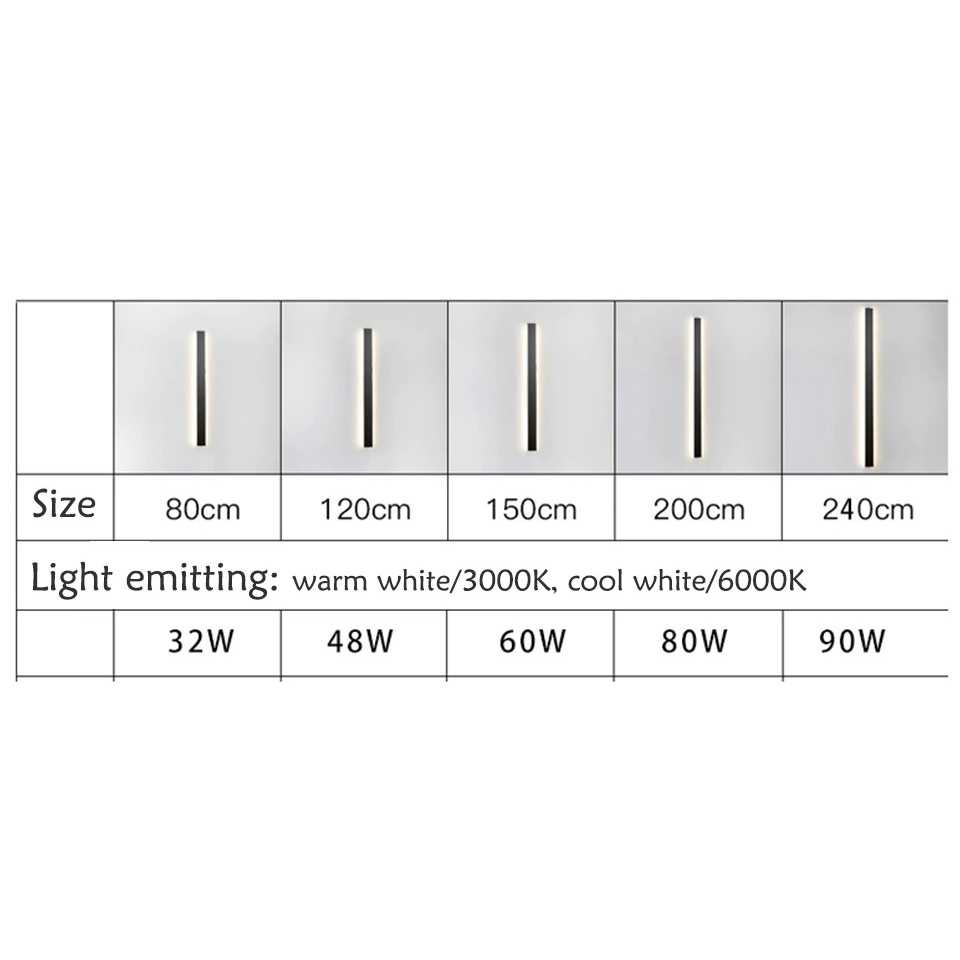 Lampu Outdoor Long Strip LED Wall Lamp 18W 30 cm Warm White Premium Quality Lampu Dekorasi Rumah Teras Berkualitas