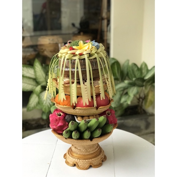 DECOCRAFT - Dulang Bambu Tumpuk 3 Dulang Gebogan Buah