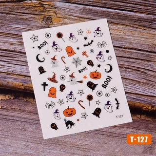 Image of thu nhỏ Softness Stiker Kuku Motif Labu Halloween / Tengkorak / Laba-Laba Untuk Nail Art DIY #4