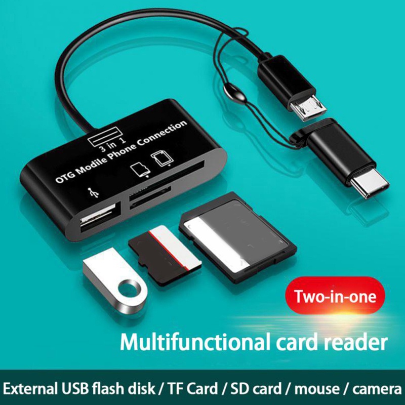 Btsg Super Speed Type C Memory Card Reader Compact Flash Card Adapter Untuk Micro USB SD TF Card U Disk Converter Untuk Comp