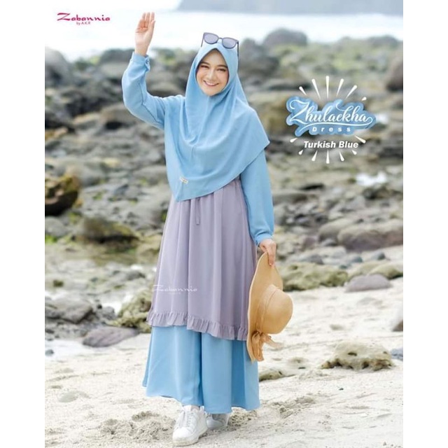 Zulaekha dress by Zabannia Free Set Khimar Free Pashmina