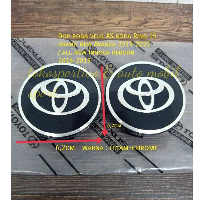 Dop roda tutup As roda tutup velg tutup dop Toyota new Avanza Veloz innova Reborn ring15 hitam Krome