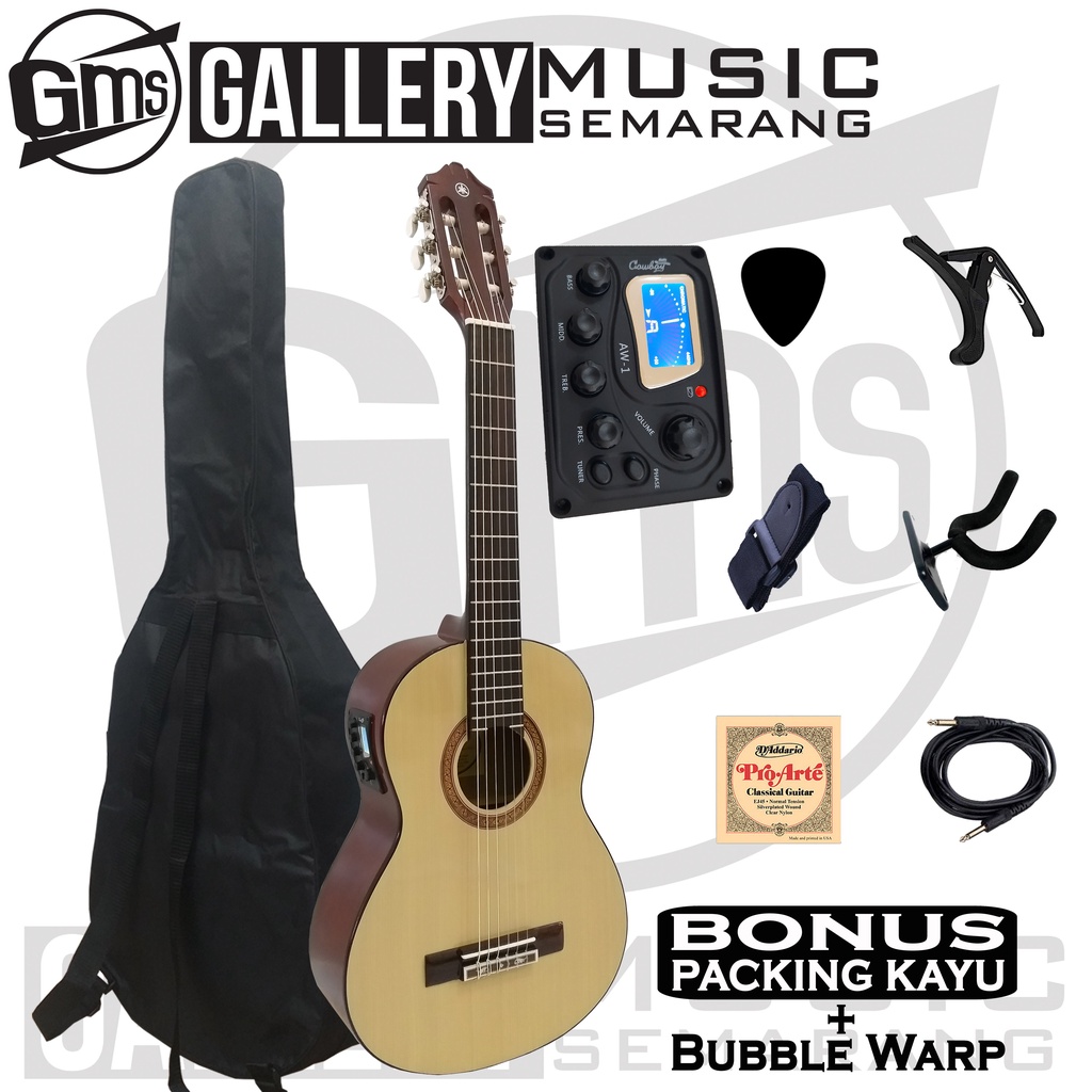 Gitar Klasik Elektrik Nylon ¾ Tanam Besi Preamp Equalizer Tuner Cowboy AW-1