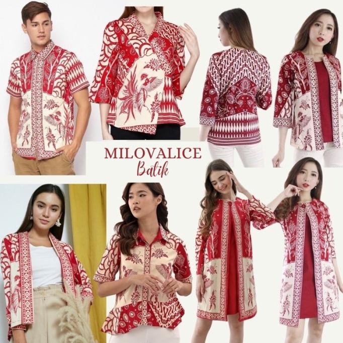 BATIK IMLEK SINCIA - BAJU COUPLE FAMILY KELUARGA WARNA MERAH