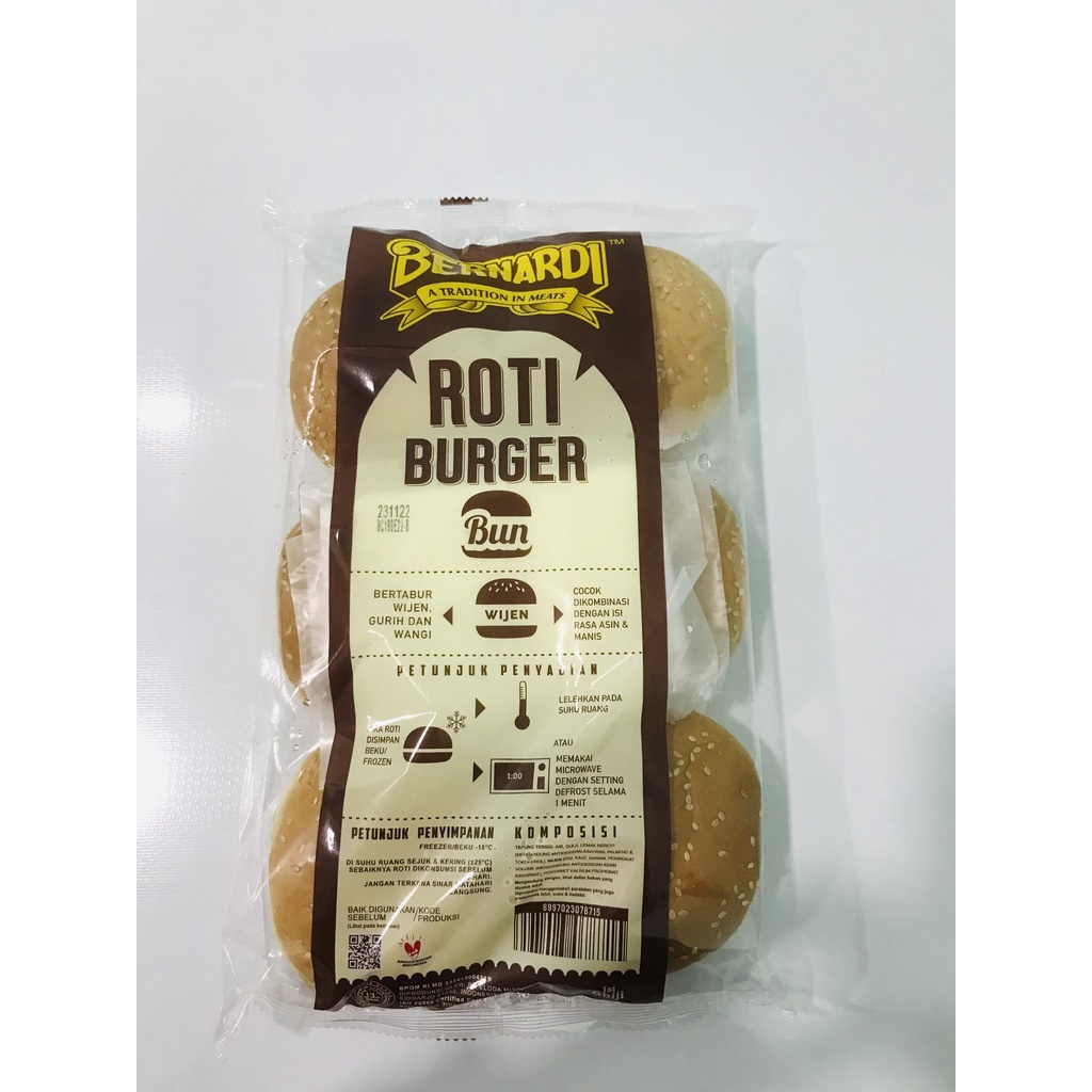 

BERNARDI Plain Roll Roti Sandwich/ Roti Burger isi 6/ Roti burger mini isi 20