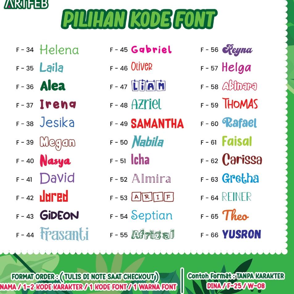 

Best! Stiker Nama Lucu Waterproof Bisa Custom Gambar Lain Isi Up To 50-60 pcs/set