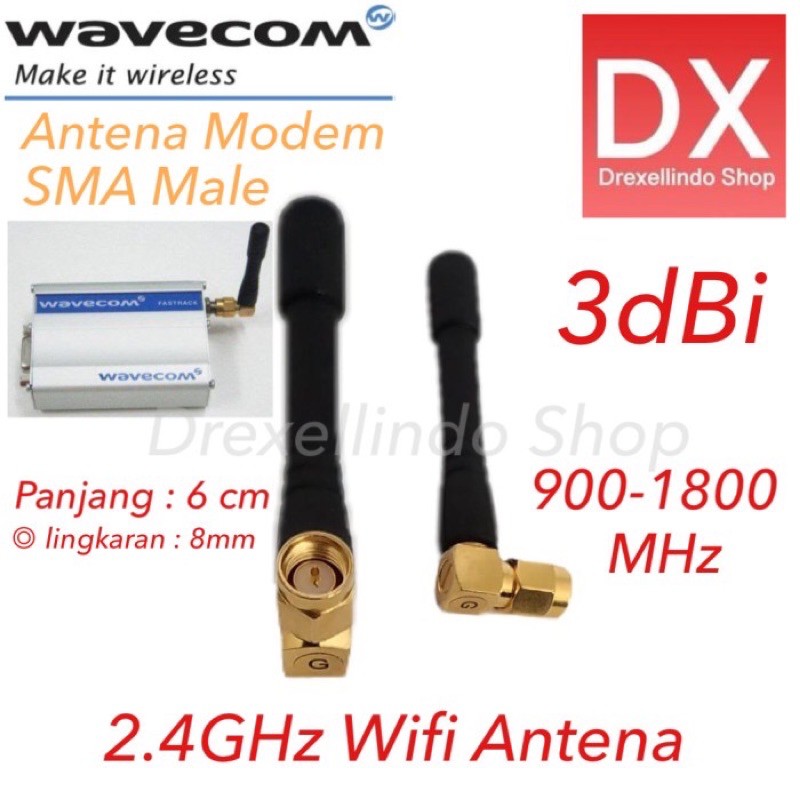 Wifi Antena 2.4GHz 3dBi 900-1800 MHz SMA Male M1306B M1206B