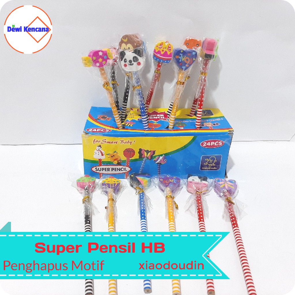 

Set Super Pensil Penghapus Topper HB Motif