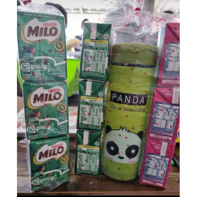 parcel milo+susu+botol minum