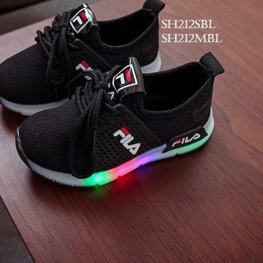 ♘ SPT 13 - sepatu LED filla tali anak boy cowok laki walker shoes ♠