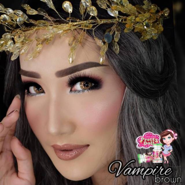 Softlens Princess Vampire Twilight Brown - Soflens Coklat Terang bisa Minus