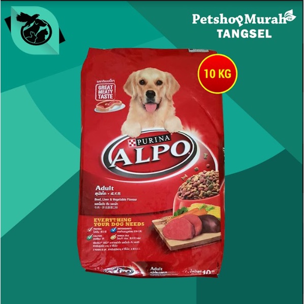 Makanan Anjing Alpo Adult Beef Liver Vegetables 10 Kg Dog Food Alpo Beef 10kg