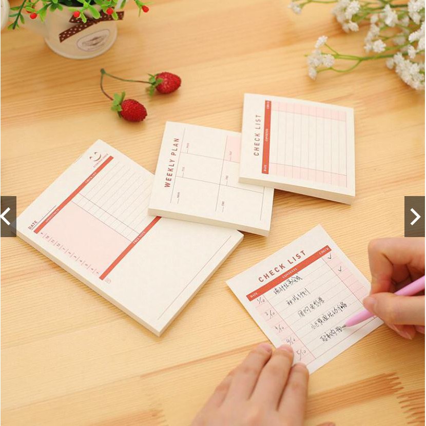 

memo pad Checklist, Weekly, Monthy Planner