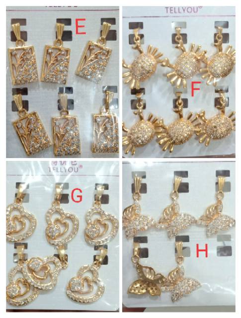 DAL869.Liontin kalung xuping lapis emas A-K dgn mata zircon