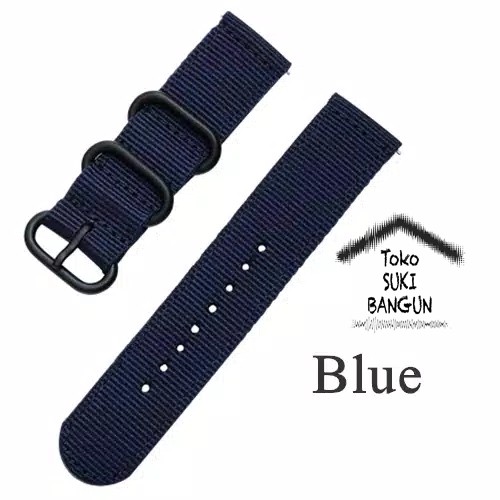 TALI JAM 24mm Quick Release Nylon Woven BLACK Ring Watch Band Strap