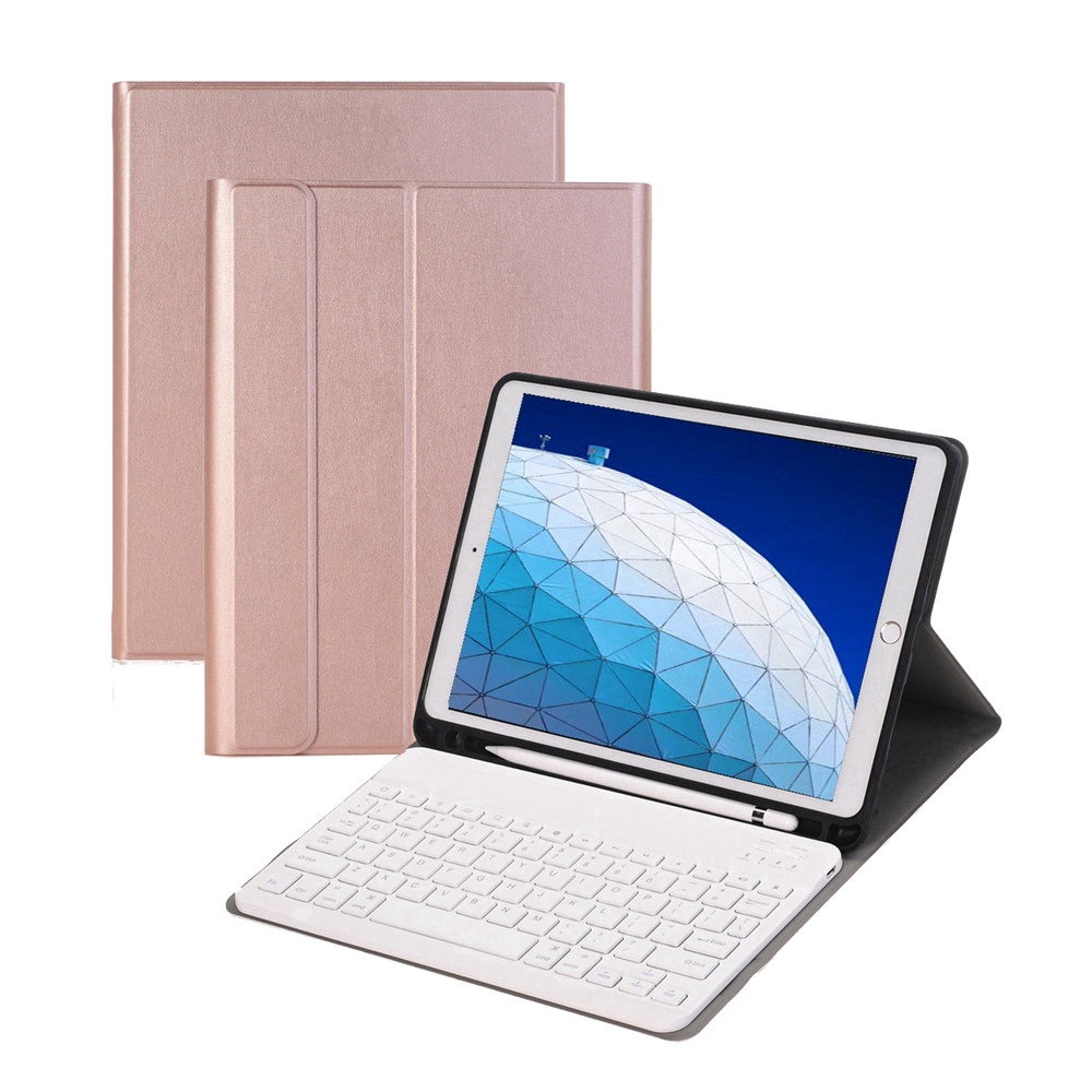 Keyboard Wireless Bluetooth Ultra Tipis Bahan Kulit PU + ABS untuk iPad