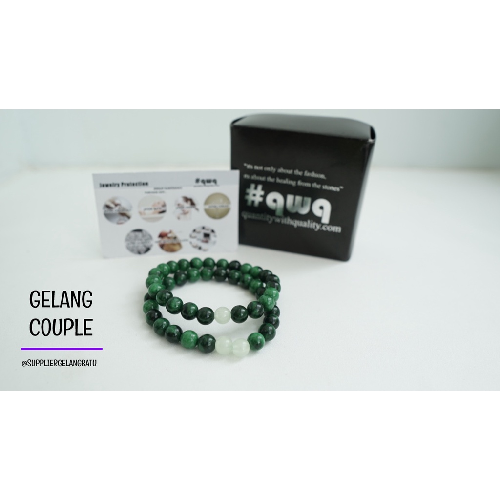 gelang batu FOSFOR GIOK BURMA pasangan distance bracelet couple akik