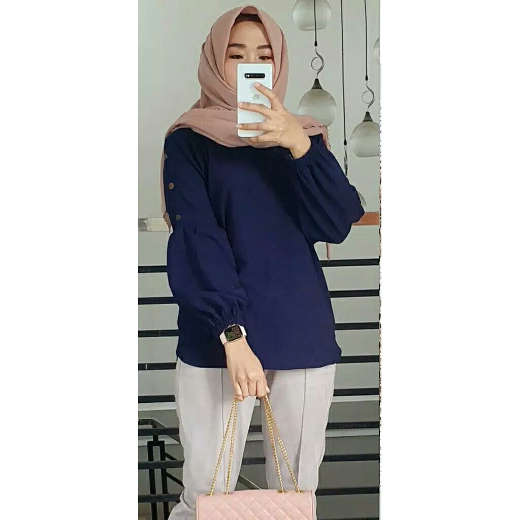 Atasan blouse balon terlaris bahan itycrepe