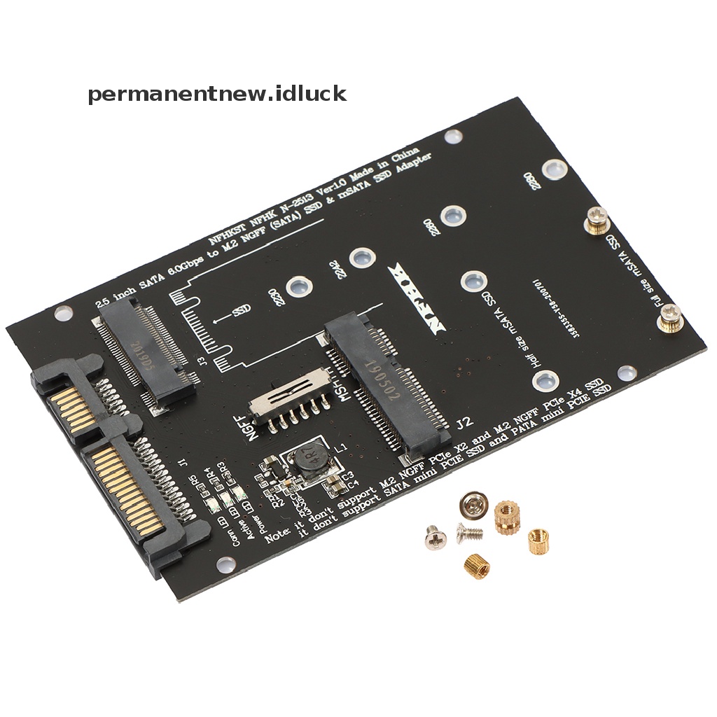 Kartu Adapter Converter M.2 NGFF MSATA SSD Ke SATA 3.0 2 in 1 Untuk PC Laptop