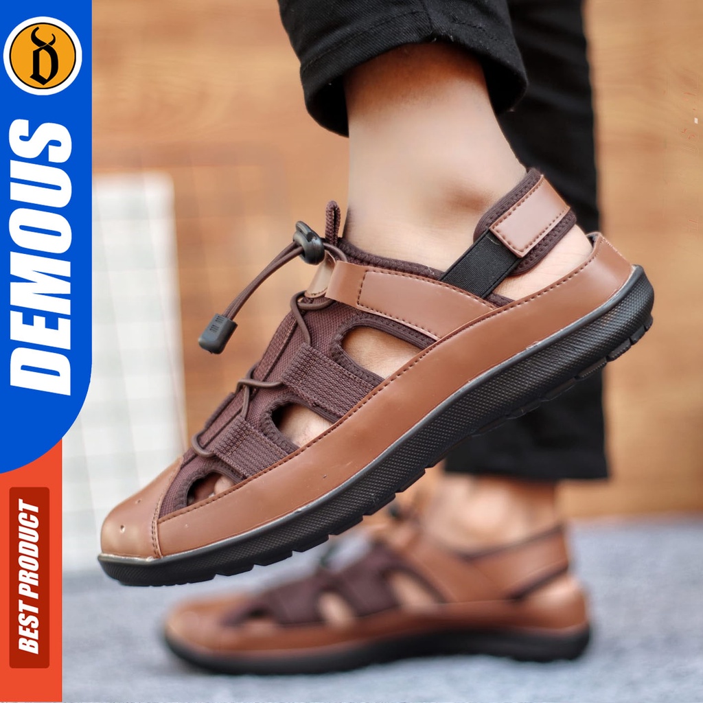 Sepatu Sendal Pria Casual Sepatu Slop Keren Kerja Outdoor Kulit Pu Original DEMOUS LEXA