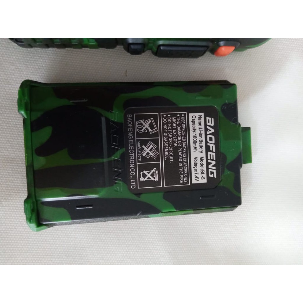 HT Baofeng UV 5R ARMY 5 Watt, Bopeng Handy Talky Loreng Doreng Tentara Hijau UV-5R 5 R W Urgency