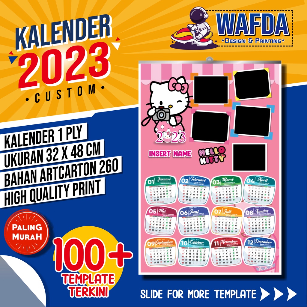 Kalender 2023 custom foto KARTUN 100+ Katalog (TER MURAH)