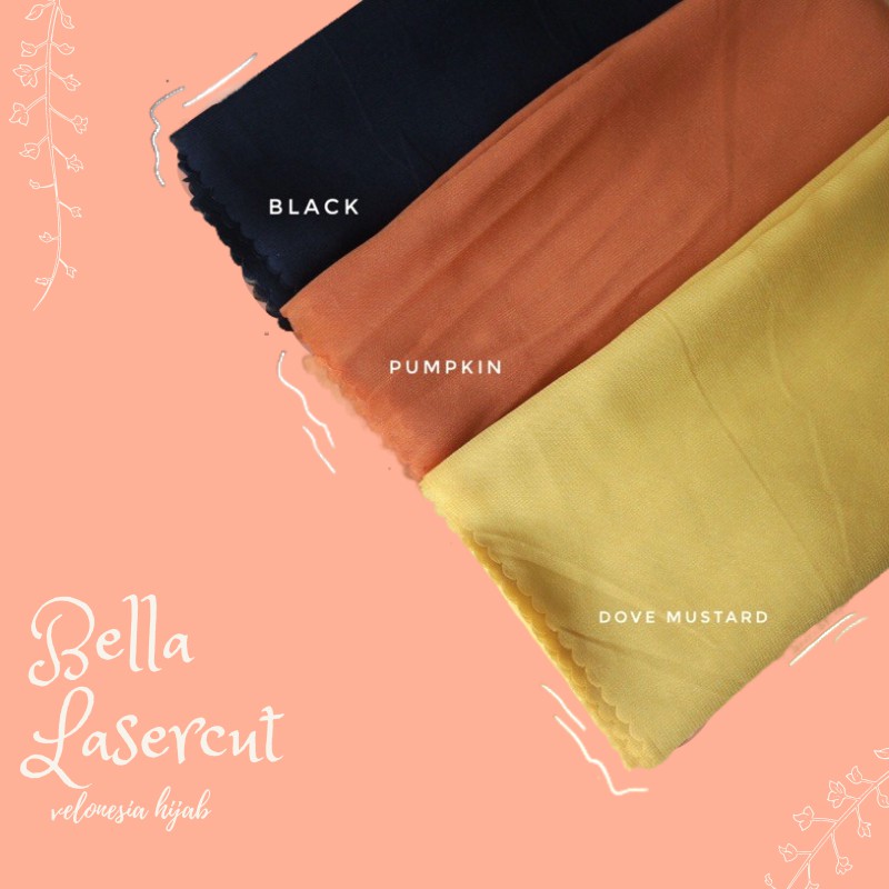 Hijab Segi Empat Bella Lasercut Polycotton Square 110x110 | Bella Square Lasercut