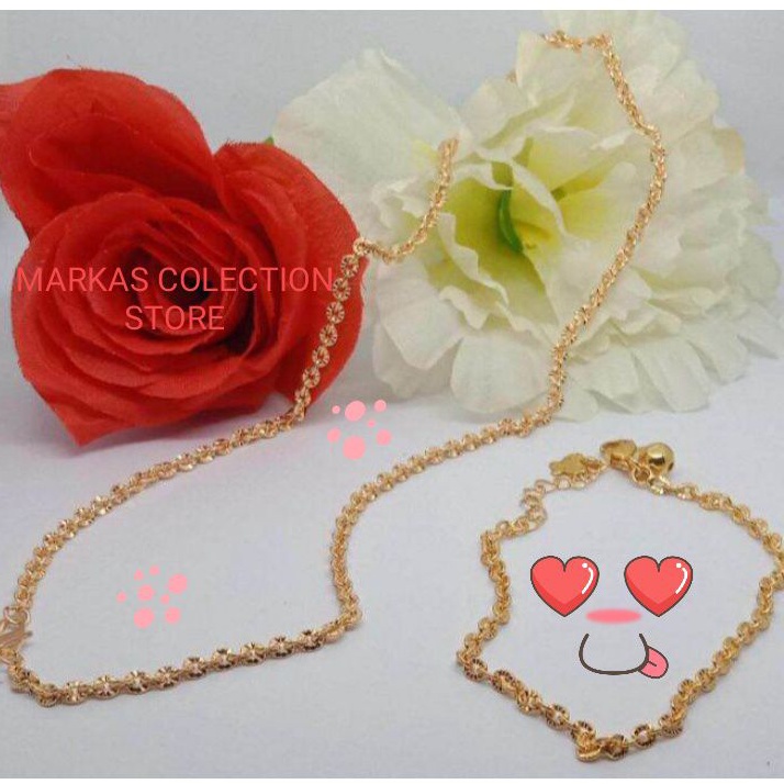 Kalung nuri xuping kalung dewasa  lapis emas gold free gelang tangan cod