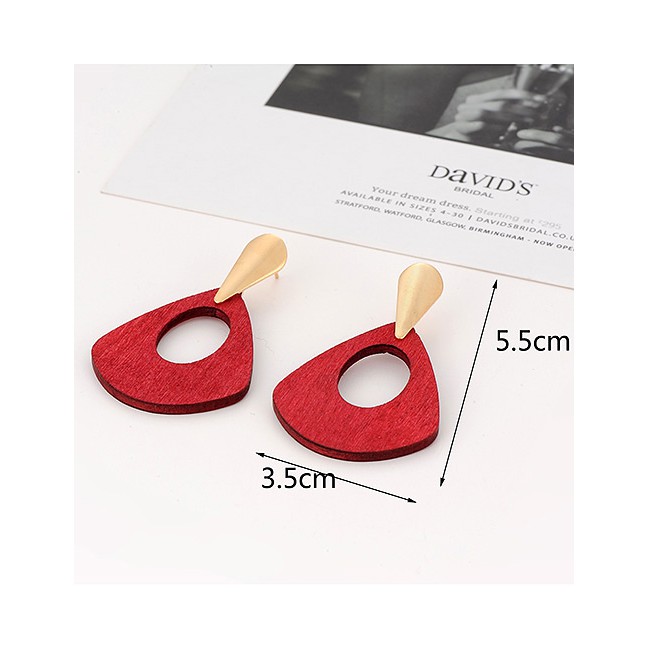 LRC Anting Tusuk Fashion Geometric Shape Design Hollow Out