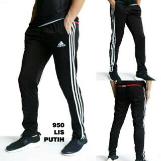  CELANA  TRAINING  JOGGER PANJANG ADIDAS  IMPORT 950 LIS PUTIH 