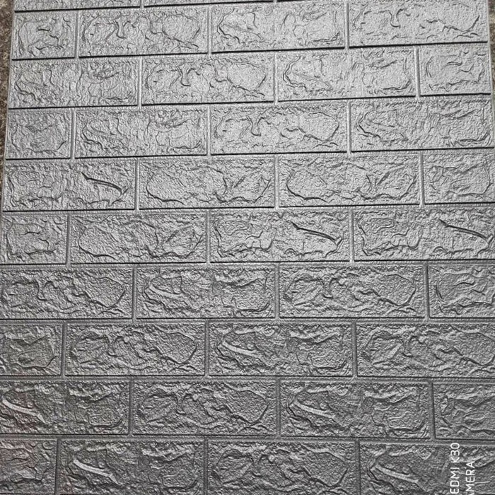 WALLPAPER FOAM 3D WARNA ABU-ABU UKURAN 77 CM X 70 CM