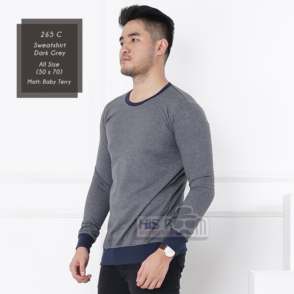 HSRM - Basic Sweater Pria Kaos Pria Lengan Panjang Sweatshirt Polos Premium Sweater Polos 265