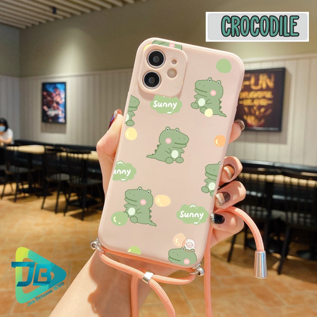 SOFTCASE SILIKON SLINGCASE TALI LANYARD STRAP PHONE MACARON PELINDUNG KAMERA CROCODILE OPPO VIVO SAMSUNG XIAOMI REALME IPHONE ALL TYPE JB5367