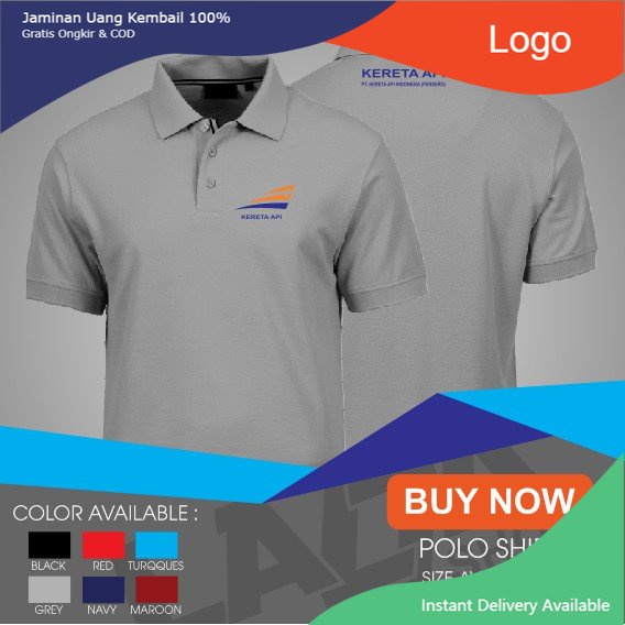 kaos kerahshirt / kaos kerah Kaos PT KAI Kereta Api Indonesia  Best Quality