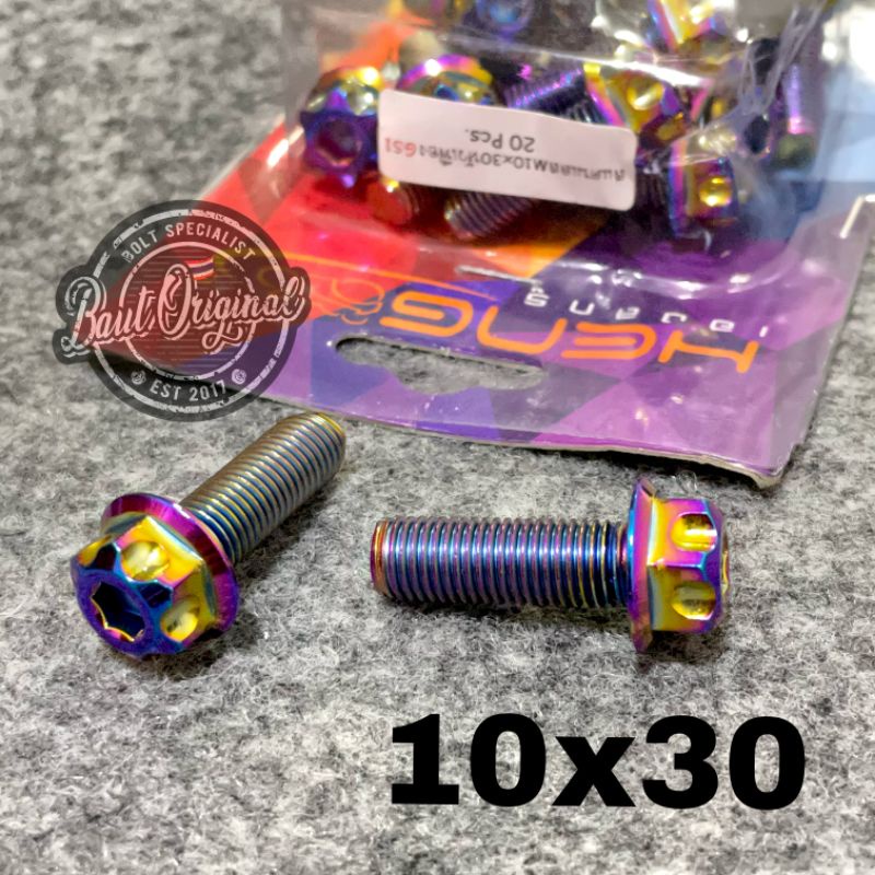 Baut probolt 10x30 rainbow gs1 drat 14 panjang 3 cm ori heng thailand