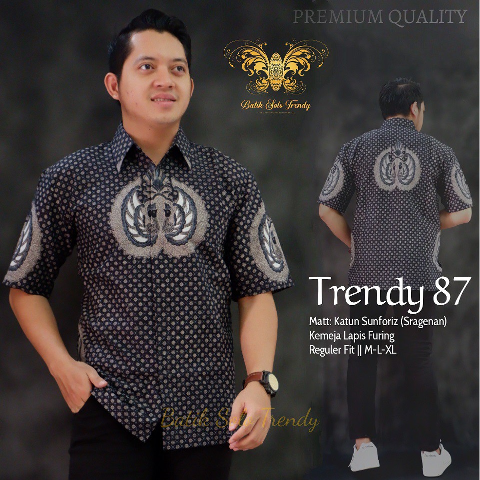 TRENDY 87 PENDEK KEMEJA BATIK LENGAN PENDEK KAIN HALUS MURAH