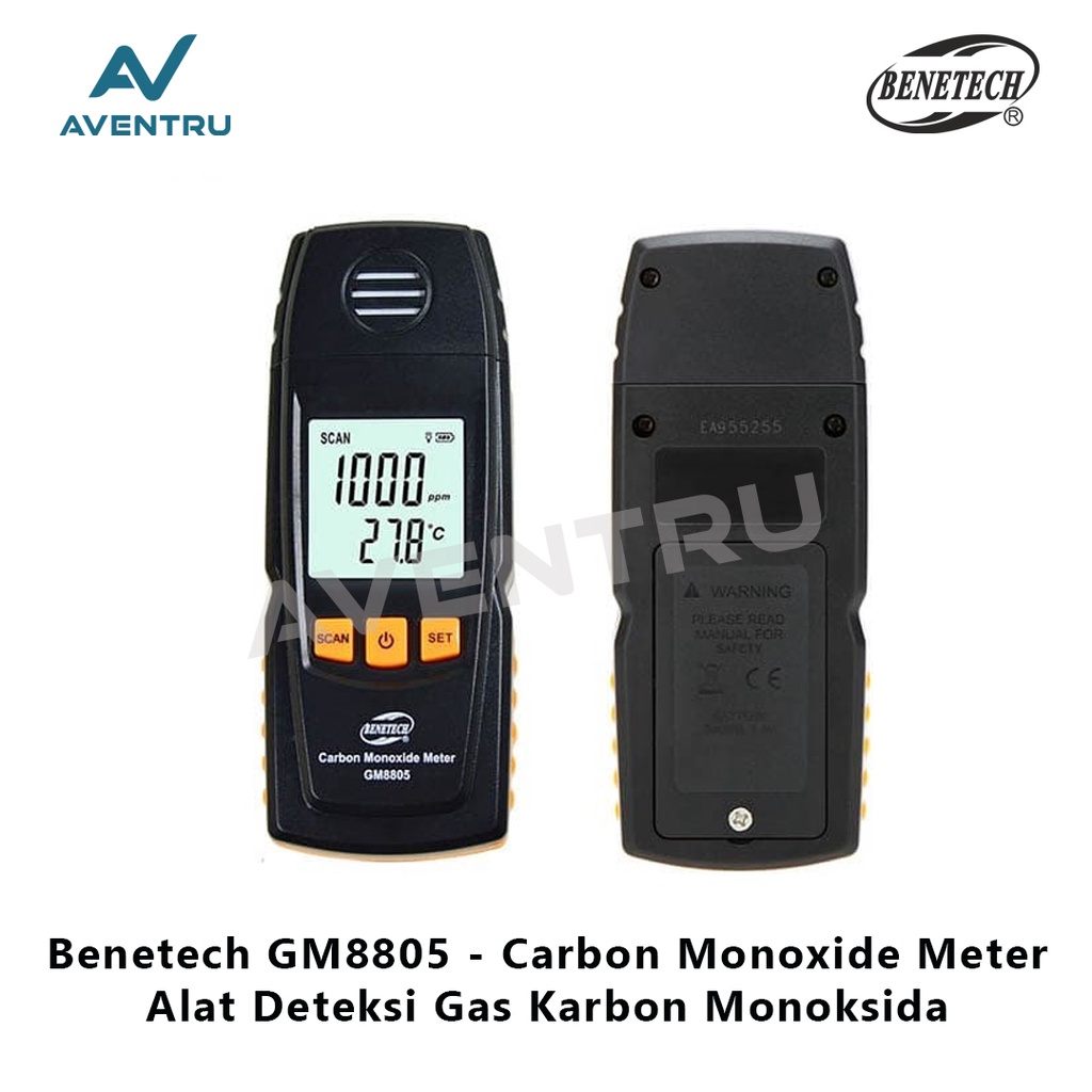 Carbon Monoxide Meter Benetech GM8805 Alat Deteksi Gas Monoksida