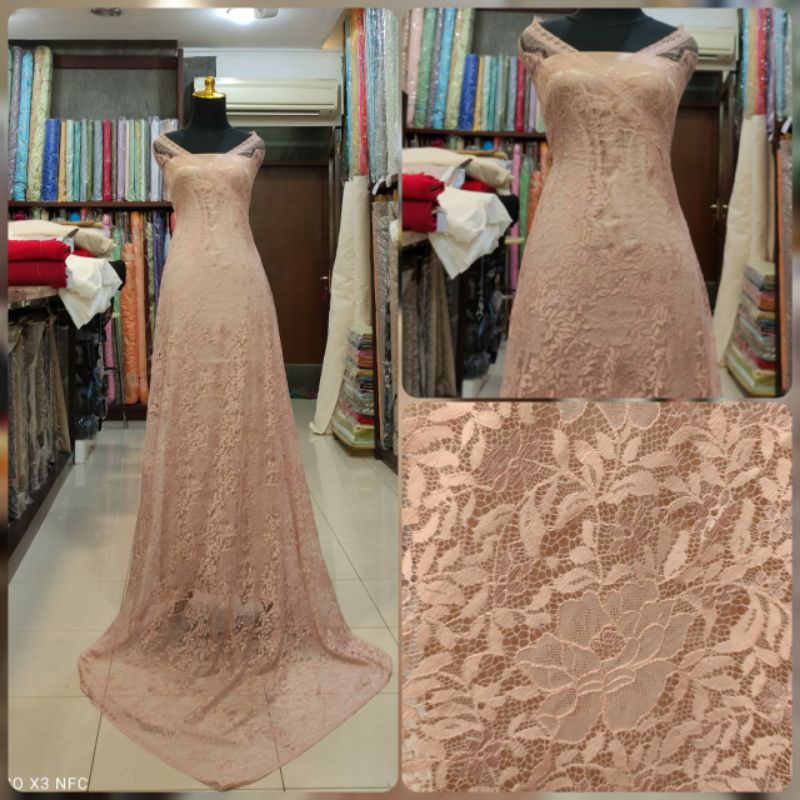 Kain Chantily Brokat Kebaya Semi Paris (2.5m x 1.45m)