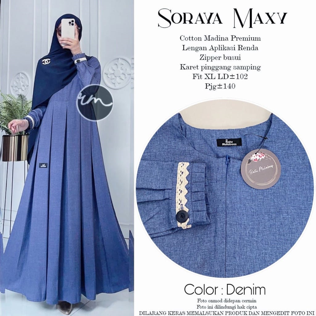 SORAYA MAXY by RATU MULABEES Ld 102cm Bahan Cotton Madina Premium