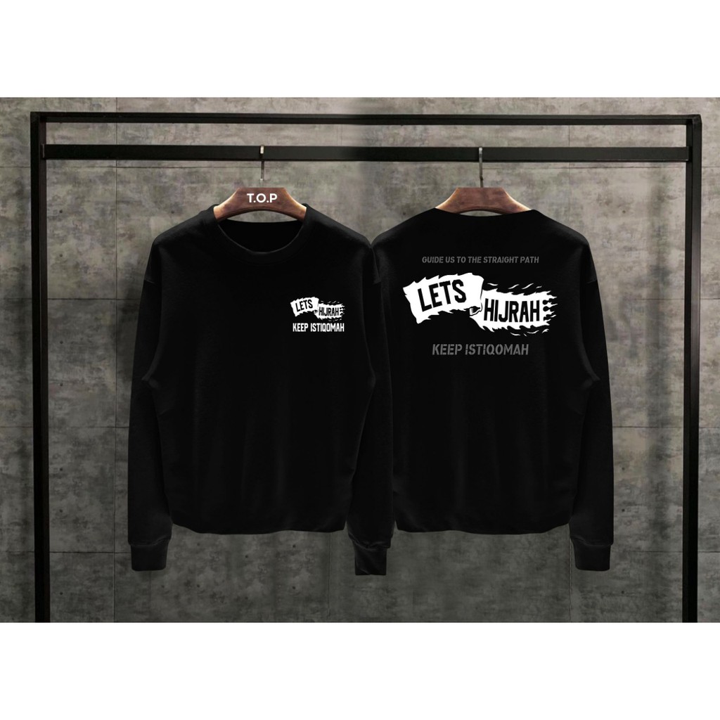 FANSHOP Kaos Dakwah Lengan panjang Islami Tauhid - katun combed allsizE fit XL-Lets hijrah