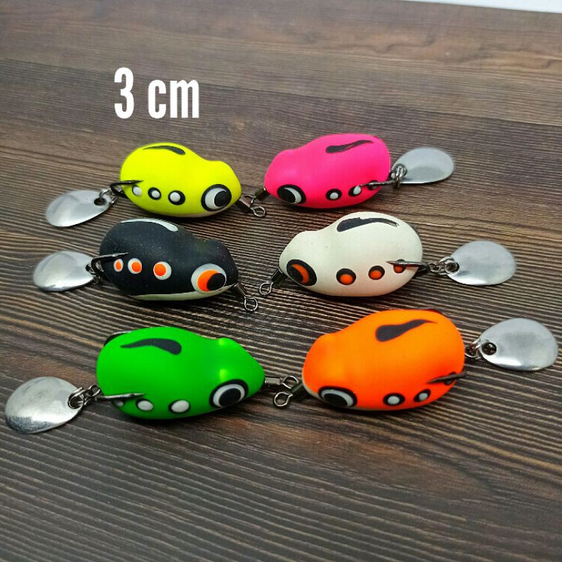soft frog 3cm bentuk kodok/softfrog unik/sf/casting gabus/umpan gabus