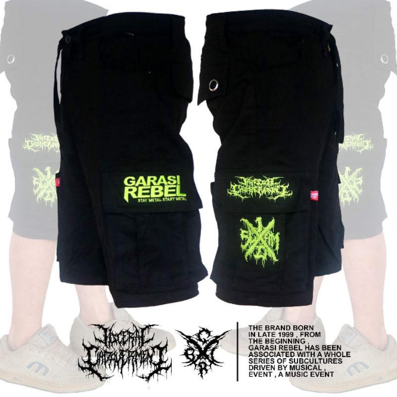 COD✅ Celana Cargo Pendek Band Metal / Garasi Rebel / Celana Cargo / Celana PDL / IDDM / Ekseklusif M
