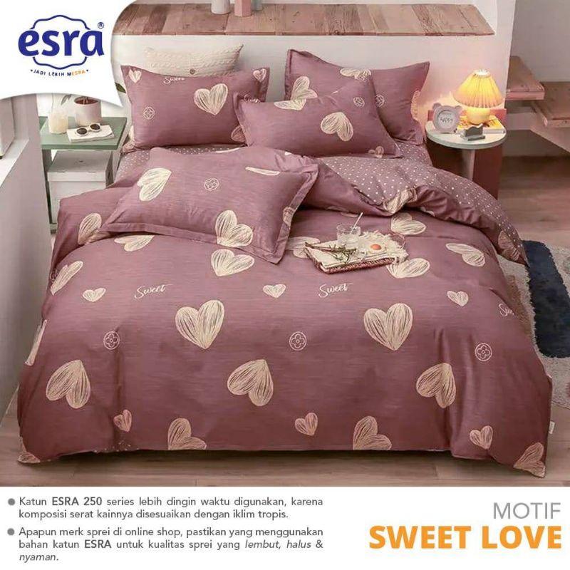 KAIN BAHAN SPREI METERAN KATUN ESRA MOTIF SWEET LOVE