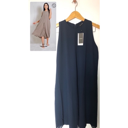 DRESS THENBLANK NAVY | Summer Slit Dress Sleeveless