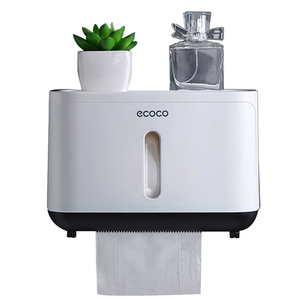 ECOCO Kotak Tisu Tissue Storage Toilet Paper Box Dispenser - Black