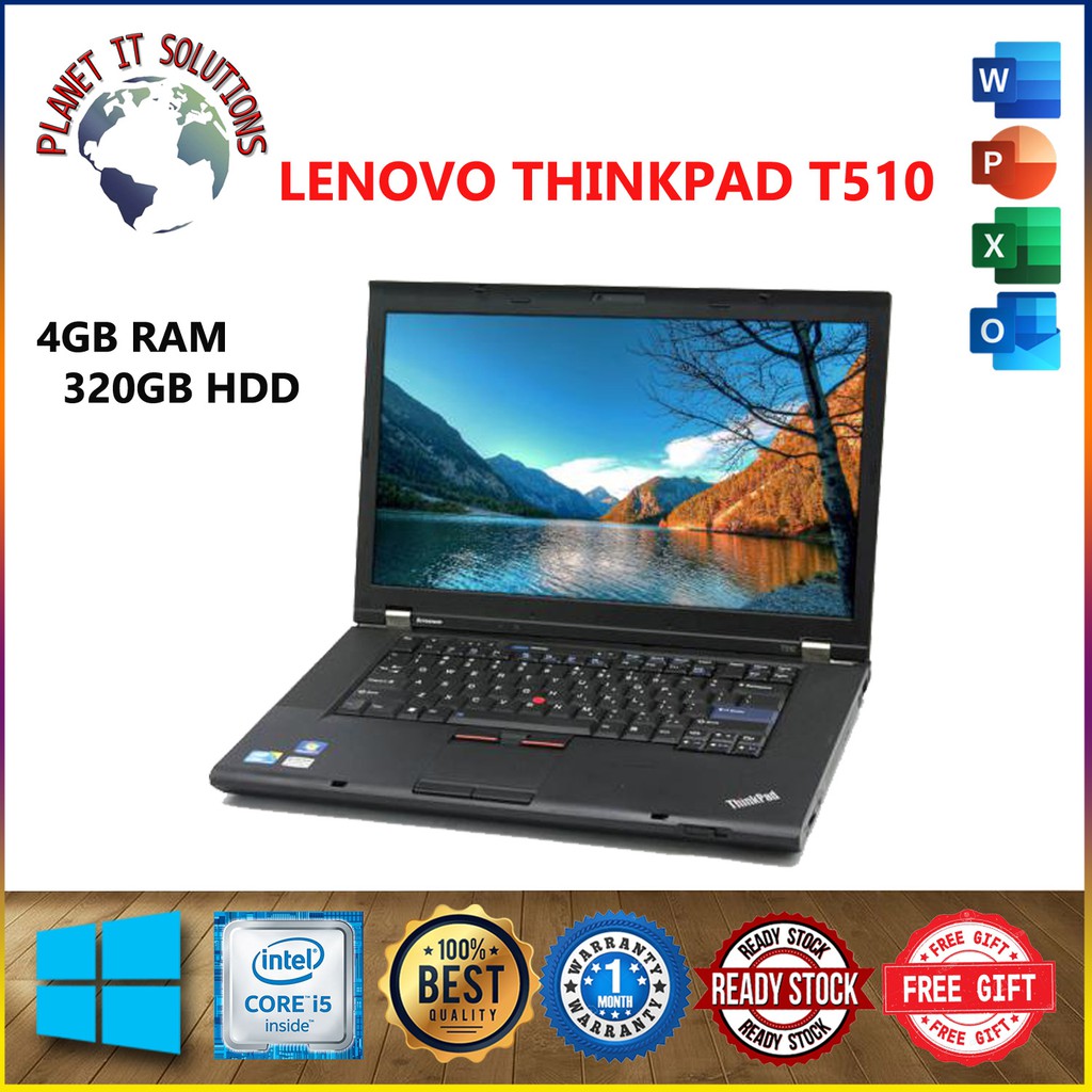 LENOVO THINKPAD T510 INTEL CORE i5-M 520 4GB RAM - 320GB HDD